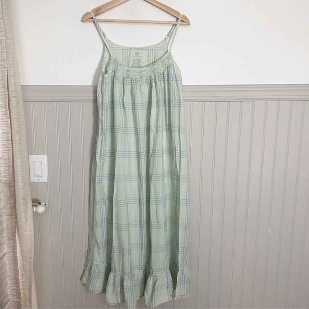 Covington Light Green Plaid Cotton Dress size medium